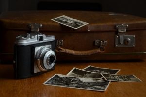 Old Camera with Black and White Photos